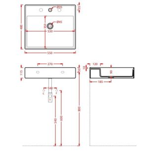 Раковина ArtCeram Scalino SCL007 05 00 белая 55 см